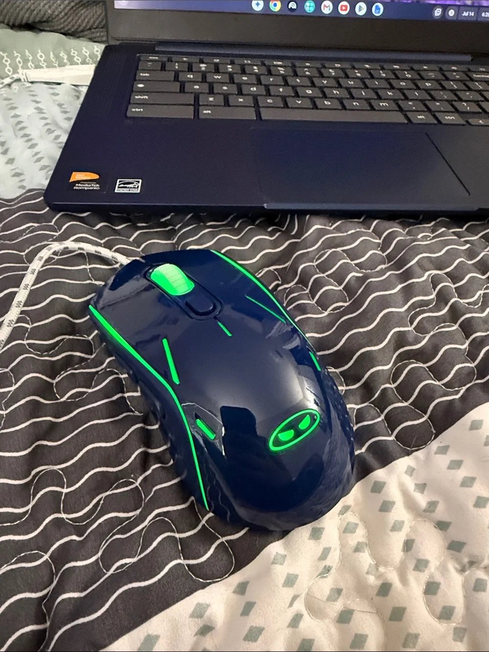 Lenovo White and Blue Wired Keyboard and Mouse Combo (Boxed)